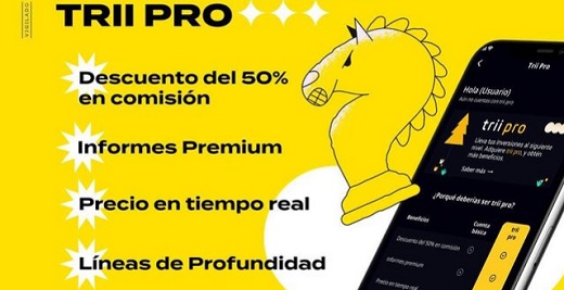Plataforma trii lanzó servicio premium pro con operaciones a $5.000 de comisión