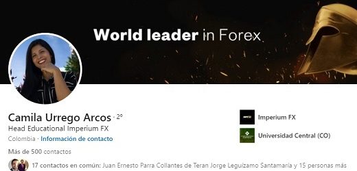 Ordenan a community manager Camila Urrego poner fin a promoción ilegal de plataformas InmarketFX y Blue Trading