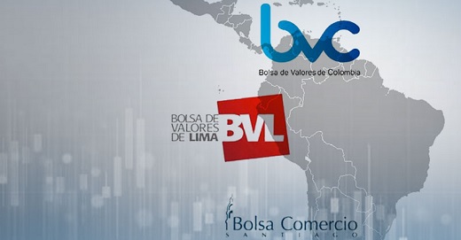 Nuevo paso para la integración entre las bolsas de valores de Santiago, de Colombia y de Lima