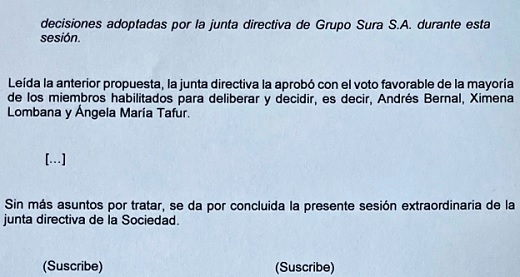 acta de la Junta de Sura