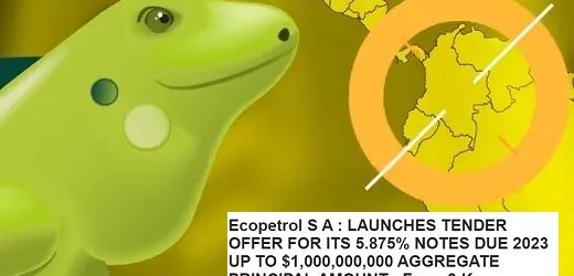 Ecopetrol lanzó oferta para comprar en efectivo hasta US$1.000 millones del saldo de sus bonos globales con vencimiento en 2023