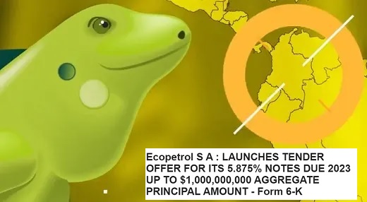Ecopetrol lanzó oferta para comprar en efectivo hasta US$1.000 millones del saldo de sus bonos globales con vencimiento en 2023