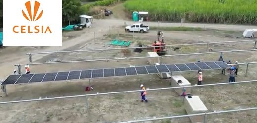 Celsia instaló los primeros de 45.000 paneles solares del parque de energía solar, en Palmira, Valle del Cauca