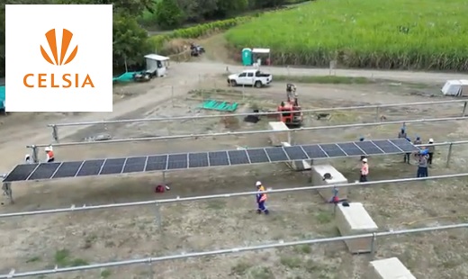 Celsia instaló los primeros de 45.000 paneles solares del parque de energía solar, en Palmira, Valle del Cauca