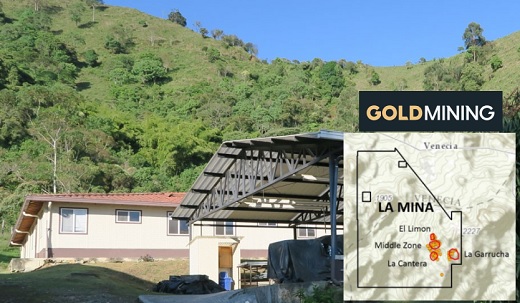 En US$274 millones valorado proyecto aurífero La Mina de la canadiense GoldMining en el municipio de Fredonia (Antioquia)