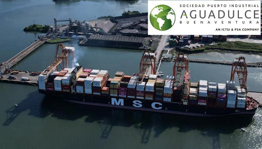 A Puerto Aguadulce llegó el buque MSC Chiyo, de de Mediterranean Shipping Co., la motonave con mayor capacidad de carga en atracar en Colombia