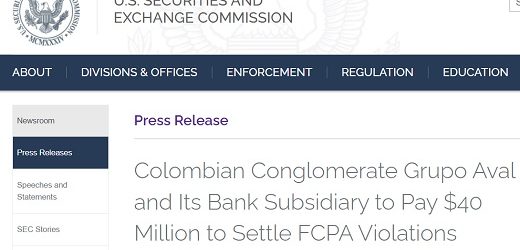 Grupo Aval y Corficolombiana acordaron pagar US$60,5 millones para resolver ante Justicia de E.U. y SEC lío de sobornos de Odebrecht en Ruta del Sol