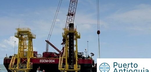Francesa Eiffage instaló el primer pilote de más de mil de plataforma offshore de Puerto Antioquia