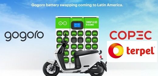 Primera red latinoamericana de estaciones de intercambio de baterías para motos de Copec y Terpel tras alianza con taiwanesa Gogoro