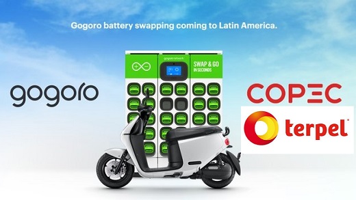 Primera red latinoamericana de estaciones de intercambio de baterías para motos de Copec y Terpel tras alianza con taiwanesa Gogoro