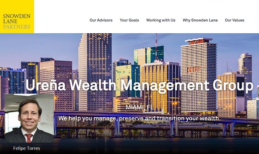 Colombiano Felipe Torres, ex Corredores Asociados, managing director en Coral Gables de Ureña Wealth (de la boutique de asesoría patrimonial Snowden)