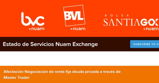 Contingencia afecta negociación de renta fija deuda privada en la Bolsa de la Valores de Colombia a través de Master Trader