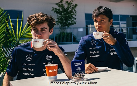 Reviva Coffee, con granos 100 % arábica de granjas de Colombia, en los autos Williams de Albon y Sainz en la Fórmula 1 desde 2025