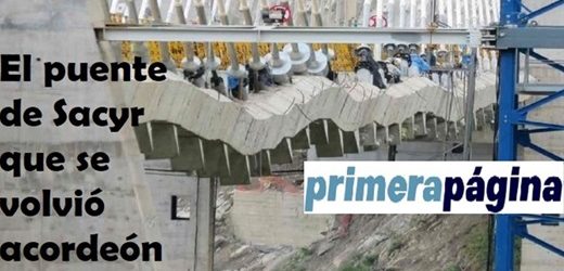 Literalmente, el Puente Hisgaura de Sacyr en Santander se encogió, se encrespó, se volvió un acordeón
