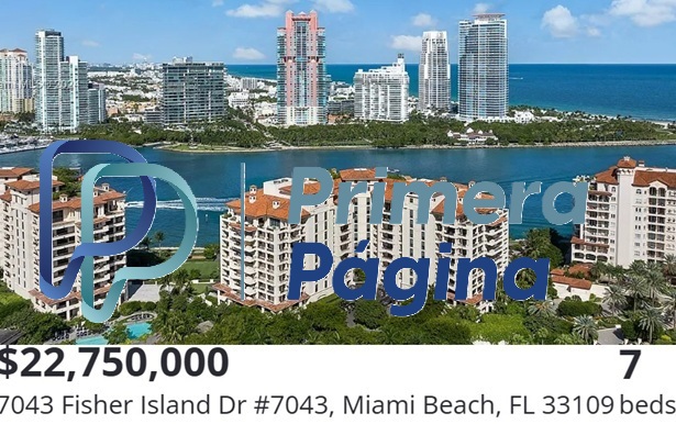 Sale a subasta en Fisher Island lujosa propiedad de US$22,75 millones que perdió “bolichico” testaferro de las Farc y el ELN