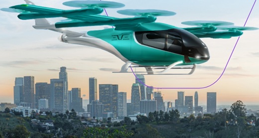 Colombia explora la introducción de taxis aéreos eléctricos (eVtol) con Eve Air Mobility, de la brasileña Embraer; comenzarían a operar en 2026