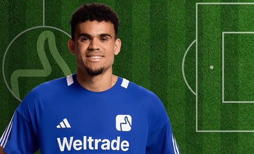 Luis Díaz (delantero del Bayern Münich) nuevo embajador de marca de la plataforma de operaciones con divisas weltrade.com