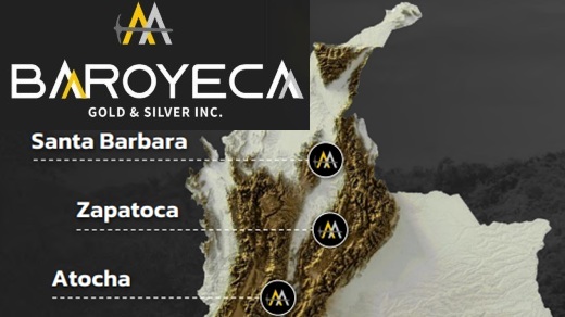 Terra Rossa Gold Ltd., nuevo nombre de Baroyeca Gold, dueña de minas de oro en Santa Bárbara, en Bolívar; Atocha en Tolima y Zapatoca, en Santander