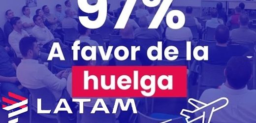 Latam Airlines enfrentará huelga anticipada de pilotos a partir de la medianoche del martes tras fracaso de mediación de la Dirección del Trabajo de Chile