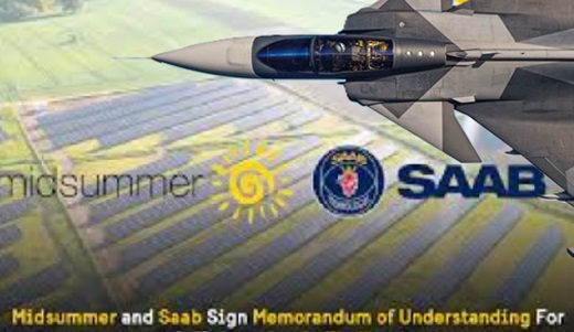 Sueca midsummer AB abrió filial en Colombia (para construcción de planta solar con el fabricante para la FAC de 17 aviones caza Gripen EF)