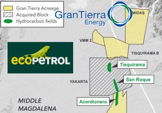 Gran Tierra Energy se quedó con el 49% del Bloque Tisquirama de Ecopetrol en el Magdalena Medio e invertirá 92,4 millones de dólares
